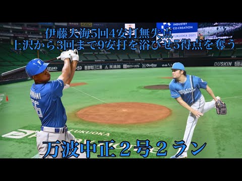 【オープン戦】3/16ソフトバンク戦13安打8得点でソフトバンクに快勝！ 伊藤5回89球6K 2回矢澤＆3回伏見の2点適時打で上沢から5得点 9回万波2ラン