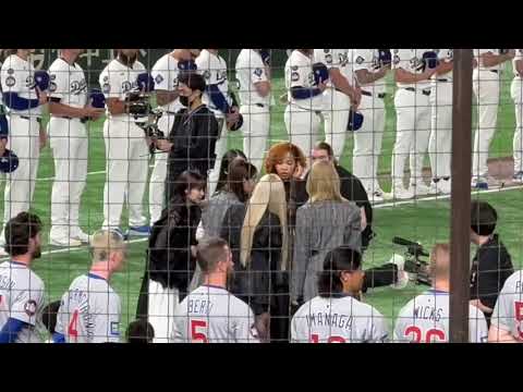 【MLB開幕戦】　現地映像　リトルグリーモンスター国歌斉唱
