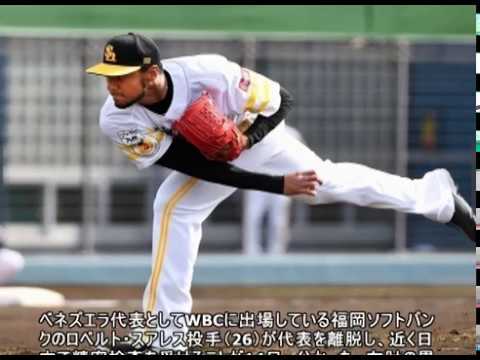 【プロ野球】WBC　で突然降板　ホークス・スアレス右肘重傷か　　ロベルト・スアレス