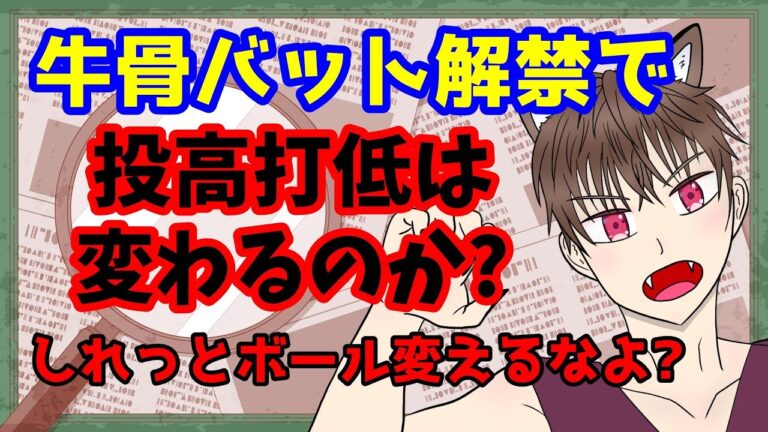 【野球】いわゆる牛骨バット解禁で投高打低は変わるのか？【野球】