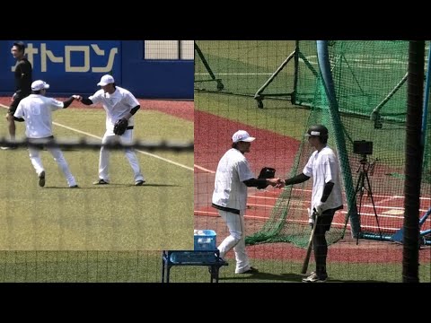 ソフトバンク 山本恵大 プロ初出場！試合前の様子① 2025.4.12(ZOZOマリン)