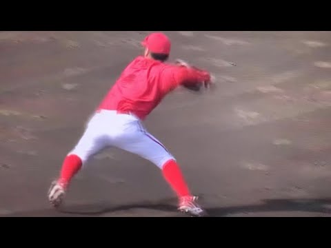 【好守】ショート矢野　三遊間の深いゴロをノーステップノーバン送球