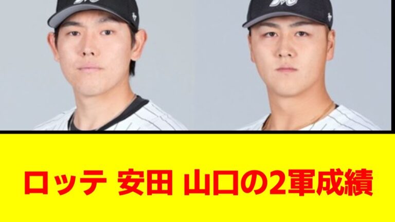 【千葉ロッテ】安田 山口の2軍成績【なんJ/なんG/プロ野球反応/2ch/5ch/まとめ】