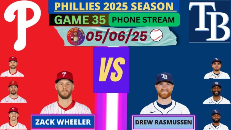 垂直ストリーム：フィラデルフィアフィリーズ @タンパベイレイズライブプレイバイプレイ（05-06-25）#Phillies #Rays