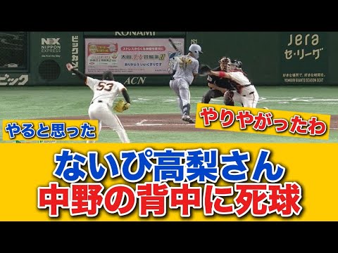 【一触即発？！】ないぴ高梨、中野の背中に死球　阪神ファンブチギレ