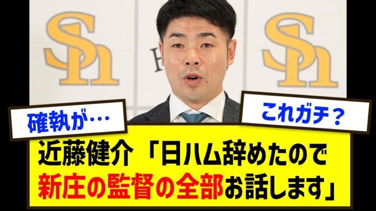 近藤健介「日ハム辞めたので全部お話します」