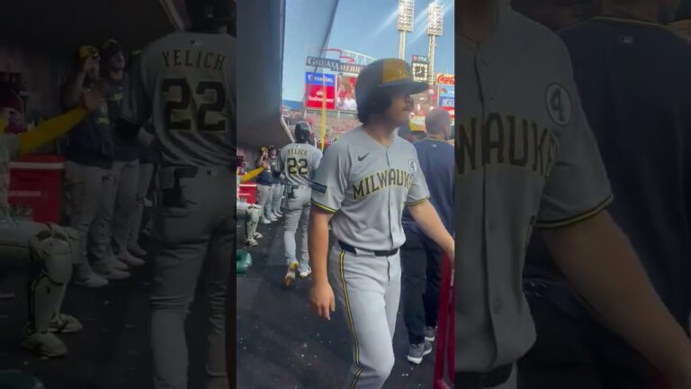 Yelich conectó un jonrón solitario #mlb #milwaukee #brewers