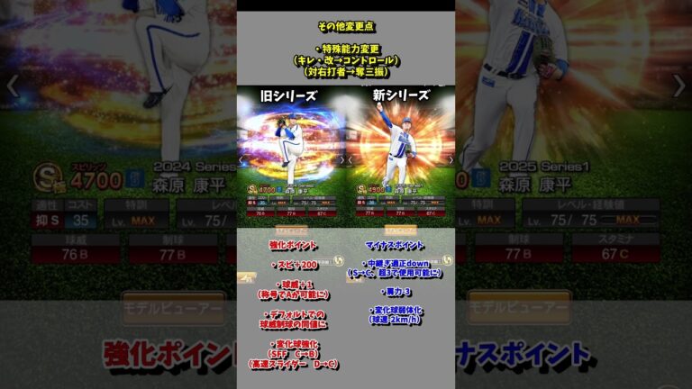 【プロスピA】変更点まとめ　森原康平