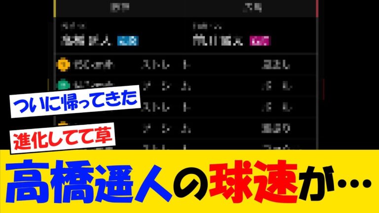 阪神・高橋遥人の球速が・・・【野球情報】【2ch 5ch】【なんJ なんG反応】【野球スレ】