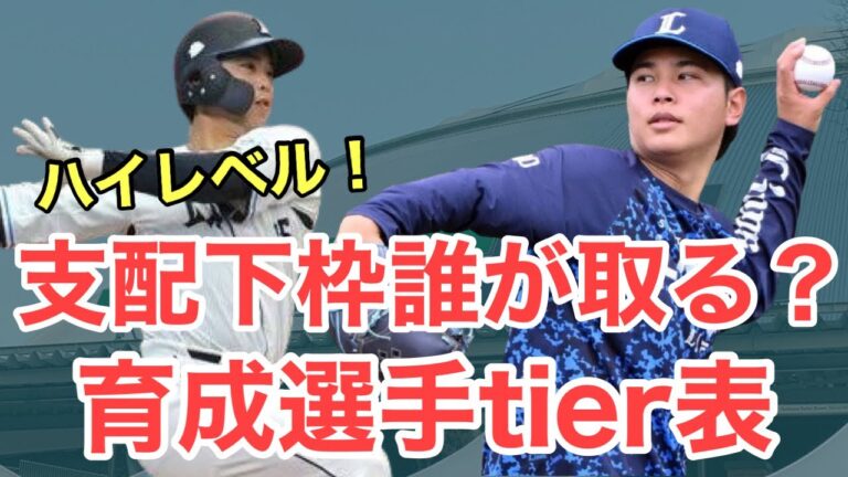 【西武】育成選手tier表を考えてみた