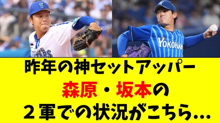 【DeNA】２軍調整中の森原・坂本の最新の状況がこちら