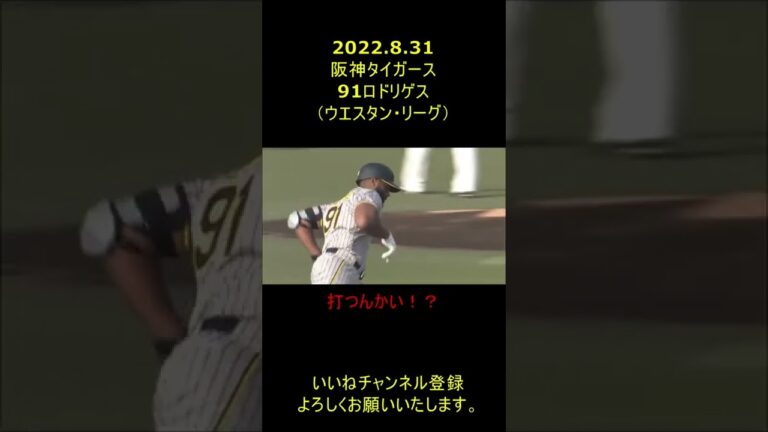 阪神タイガース91ロドリゲス打つんかい！？なホームラン（ウエスタンリーグ）2022.8.31＃short
