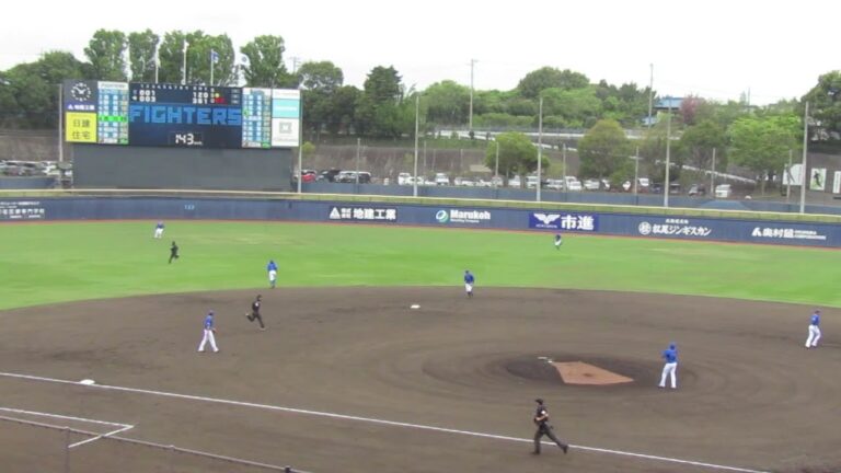 古川裕大をセンターフライに打ち取る石田祐太郎〜2024年4月23日 イースタンリーグ 日本ハムファイターズ対 横浜DeNAベイスターズ