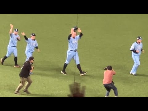 渡部聖弥、村田怜音、隅田知一郎、古賀悠斗 4人の若獅子の万歳三唱➡︎ビクトリーロード【西武9-4楽天】2025/8/9ライオンズフェスティバルズ2025