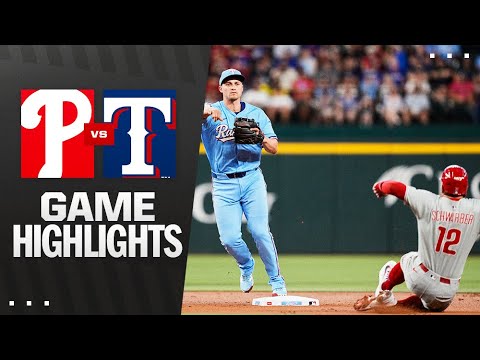 フィリーズ対レンジャーズゲームのハイライト（8/10/25）| MLBのハイライト