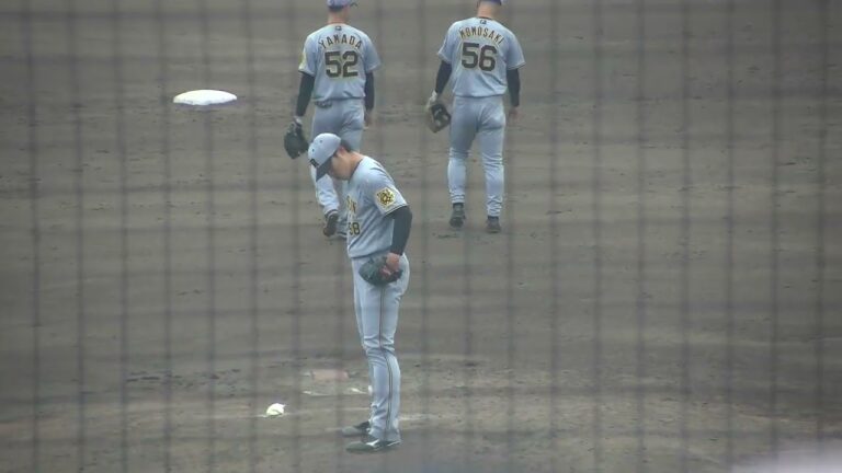 阪神タイガース 佐藤蓮投手 投球練習 ベタンセス投手は降板  2025/5/16 ナゴヤ球場
