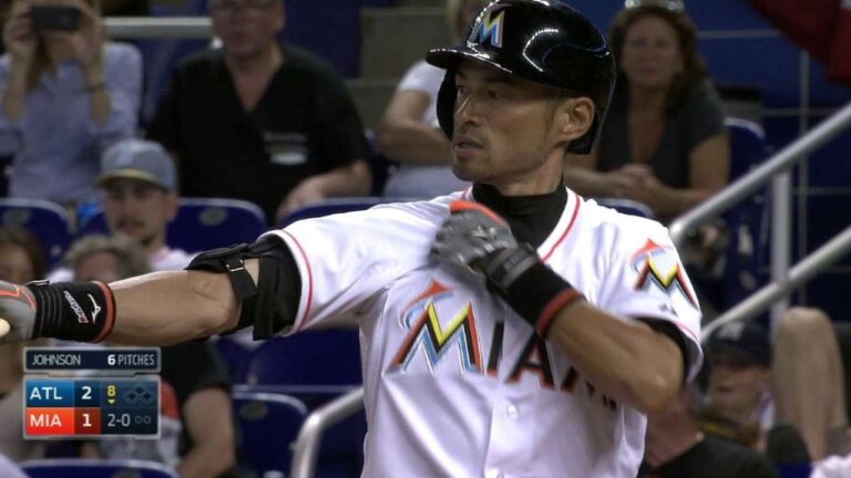 ATL@MIA：イチローがマーリンズデビューで打席に立つ