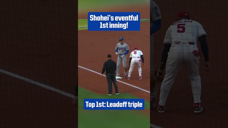 Shohei Ohtani triples AND strikes out two batters in 1st inning! | 大谷翔平ハイライト