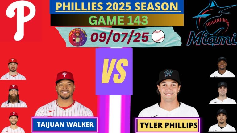 フィラデルフィアフィリーズ @マイアミマーリンズライブプレイバイプレイ（09-07-25）#Phillies #Marlins