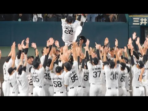 【歓喜の胴上げ】藤川監督 甲子園の宙に舞う NPB史上最速優勝