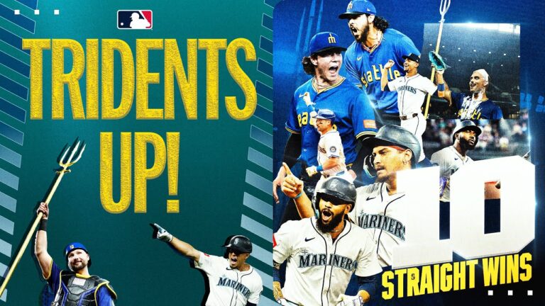 10 STRAIGHT WINS! 🔱 The Mariners have won 10 games in a row to sit atop the AL West! ⬆️