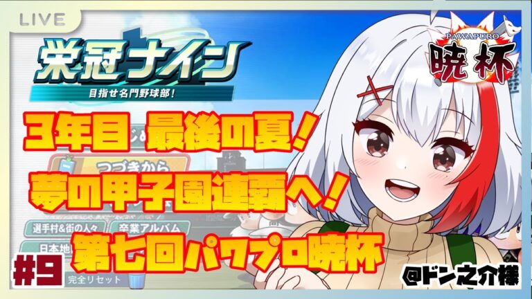 【バ美肉】3年目夏！負けたら終わりの最後の夏！夢の甲子園連覇へ！～最仲学院高校 #9【パワプロ2024】【#第七回パワプロ暁杯】【栄冠ナイン3年縛り】