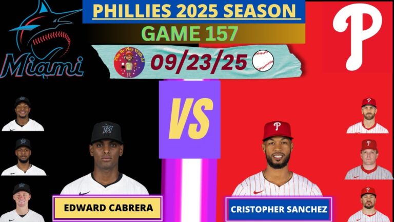 フィラデルフィアフィリーズvs.マイアミマーリンズライブプレイバイプレイ（09-23-25）#Phillies #Marlins