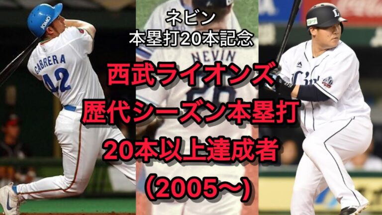 【埼玉西武ライオンズ】シーズン20発以上列伝