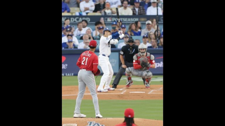大谷翔平がホームラン！😆　ポストシーズン初戦　レッズ戦10月1日