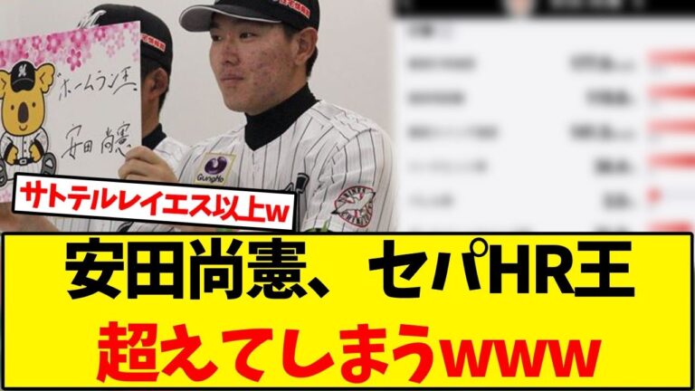 【千葉ロッテ】安田尚憲、セパHR王超えてしまうwww【野球反応集】