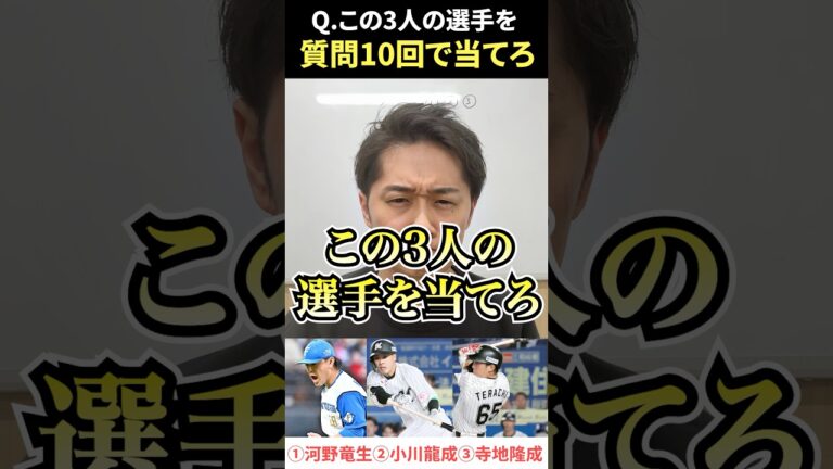 プロ野球アキネーター #プロ野球 #アキネーター #河野竜生 #小川龍成 #寺地隆成