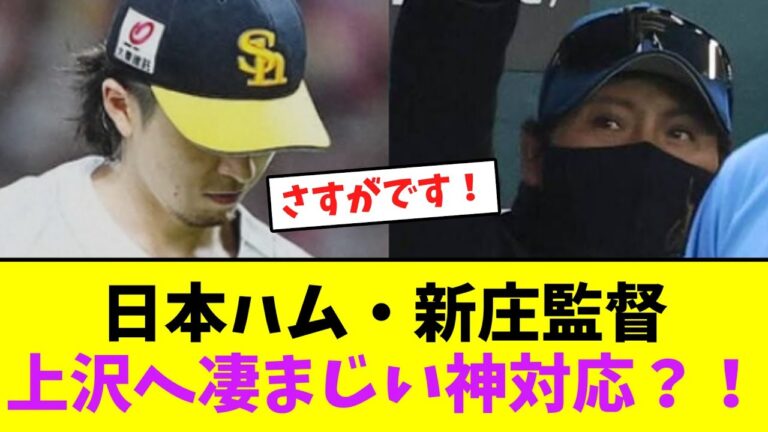 日本ハム・新庄監督、上沢へ凄まじい神対応？！【なんJなんG】【2ch5ch】