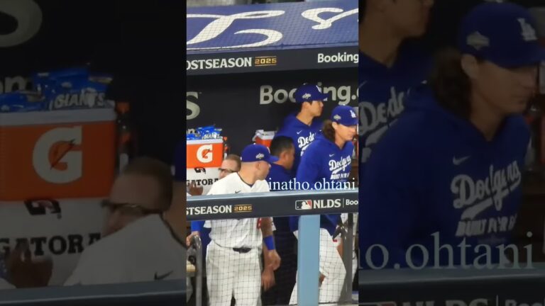 #現地映像‼️バンダがいい投球をしてベンチで祝福を受ける！大谷選手、謎の行動？由伸投球先発日。#banda#dodgers#shohei#ohtani#nlcs #postseason #ドジャース