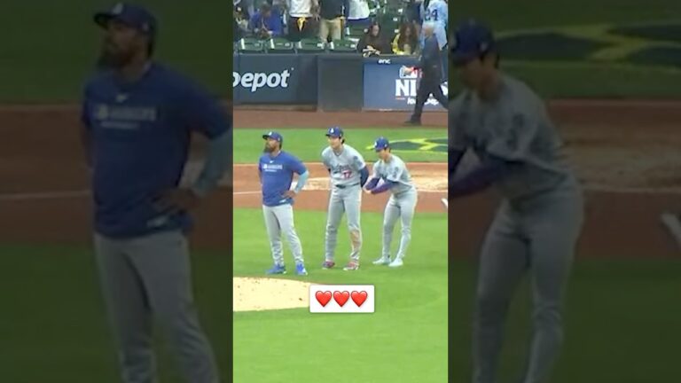 キム・ヘソンを呼ぶ大谷翔平！☺️ ブリュワーズ戦リーグ優勝決定シリーズ