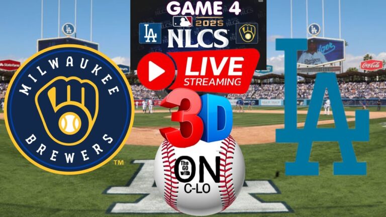 ロサンゼルス・ドジャース対ミルウォーキー・ブルワーズの第4戦NLCSライブMLB野球。 Play by Play 3D プレゼンテーション