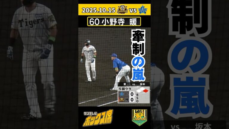 【ケンセイにマケズ】代走・小野寺暖選手にDeNA東投手から厳しい牽制攻め（2025年10月15日クライマックスシリーズ 阪神-DeNA） #サンテレビボックス席