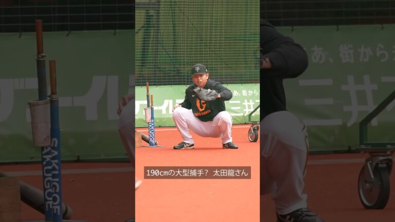 【巨人】190cmの大型捕手？太田龍さん #shorts #baseball #sports #ジャイアンツ #巨人 #プロ野球