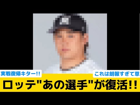 【復活】ロッテ、"あの選手"がついに実戦復帰!!!!!【千葉ロッテマリーンズ】【プロ野球反応集】