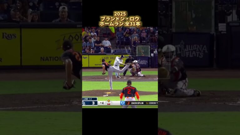 【MLB ホームラン集】ブランドン・ロウ 2025 全31本 タンパベイ・レイズ Brandon Lowe Tampa Bay Rays #shorts