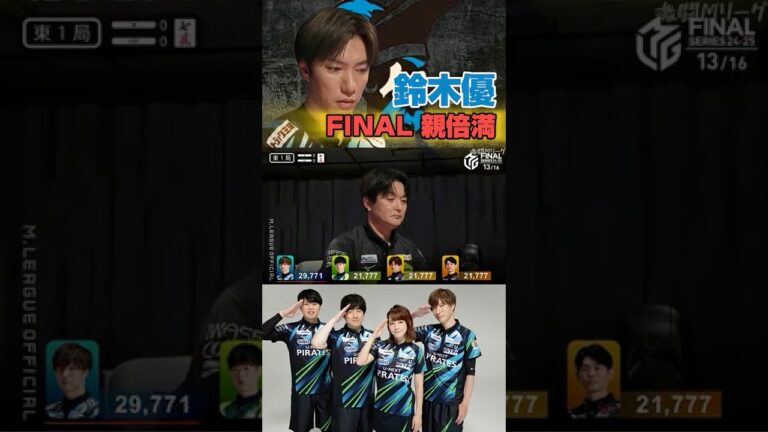 鈴木優、FINALで高目ツモって親倍満！