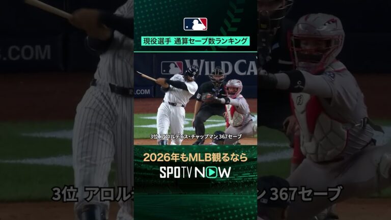 【MLB】 現役セーブ数ランキング！ #shorts #SPOTVNOWオフシーズン