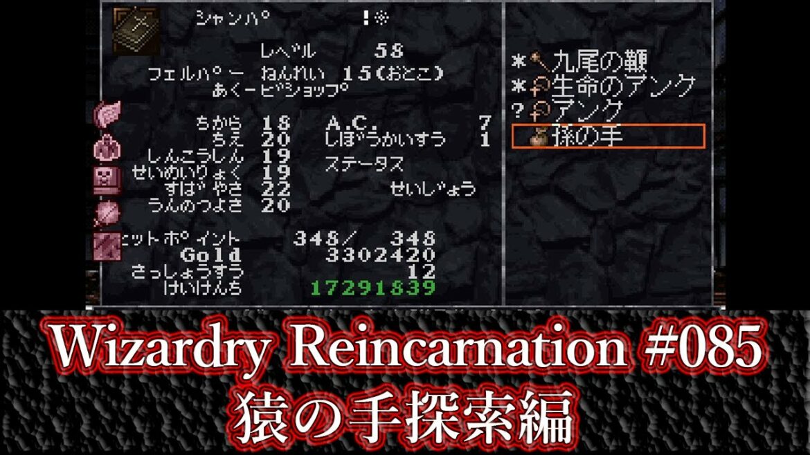 Wizardry Reincarnation #085 猿の手探索編