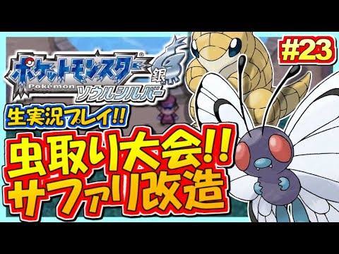 【ポケモンHGSS】改造サファリゾーン!&虫取り大会!ポケットモンスター ハートゴールド・ソウルシルバー実況!#23【生放送録画】