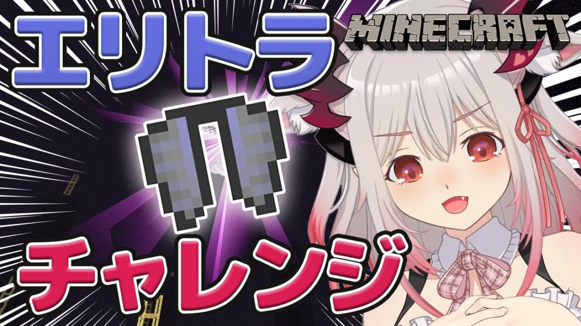 【Minecraft】【高難易度】この世界の2個目のエリトラGETチャレンジ!Very difficult to get Elytra.【周防パトラ / ハニスト】
