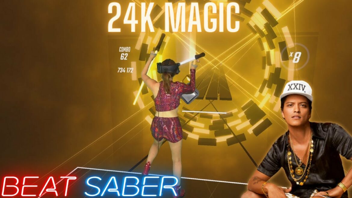 Beat Saber | 24K Magic – Bruno Mars (Expert+) First Attempt | Mixed Reality
