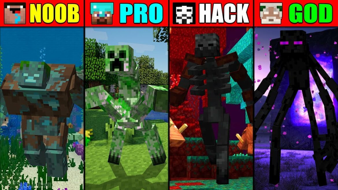 Minecraft NOOB vs PRO vs HACKER vs GOD HOW TO PLAY MUTANT CREATURES CHALLENGE Animation
