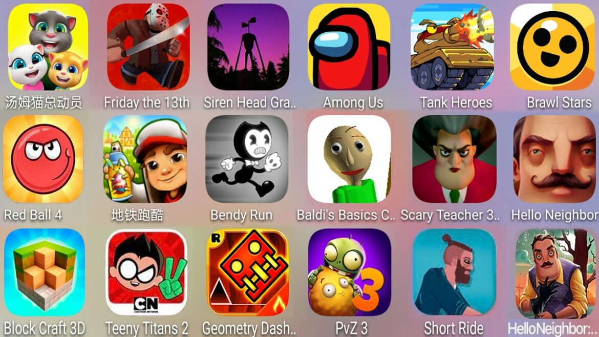 Siren Head Granny,Scary Teacher,Among Us,Tom Friends,Friday The 13th,Subway Surf,Red Ball,Short Ride