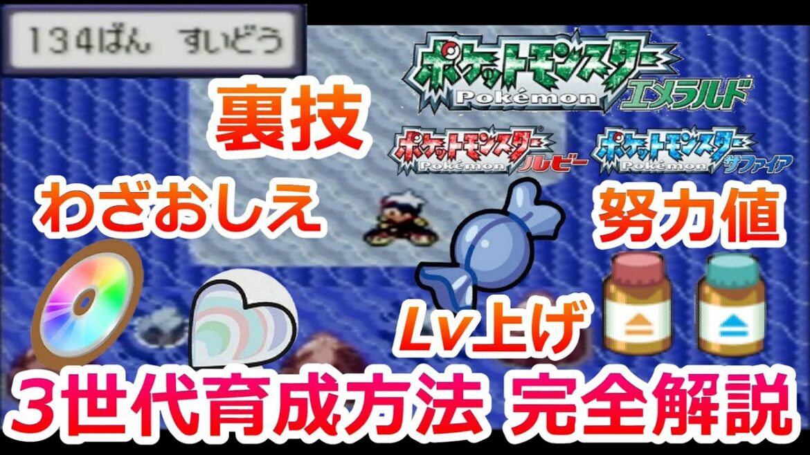 3世代のポケモン育成方法を完全解説!!【ポケモンRSE FRLG リボンコンプ】