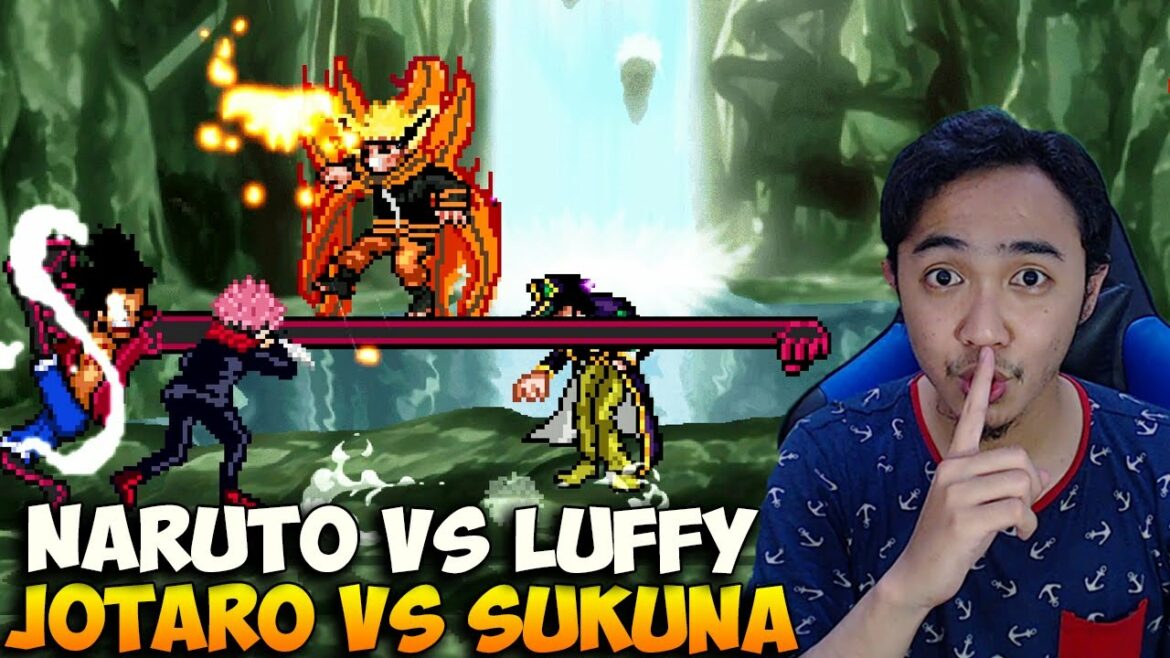 PERANG ANIME NARUTO BARYON VS LUFFY VS SUKUNA VS JOTARO – MUGEN JUMP FORCE INDONESIA