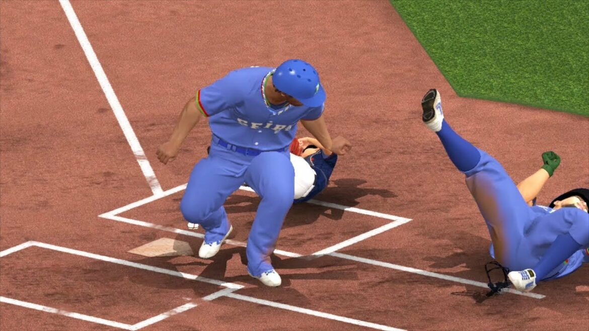 2人がかりでキャッチャーに体当たりする奴ら